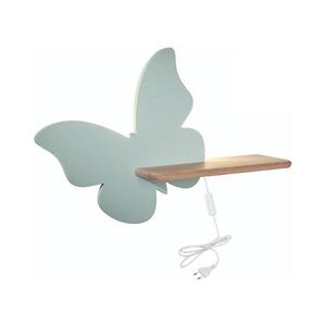 LED Detské nástenné svietidlo s poličkou BUTTERFLY LED/5W/230V zelená/drevo 21-85160 vyobraziť