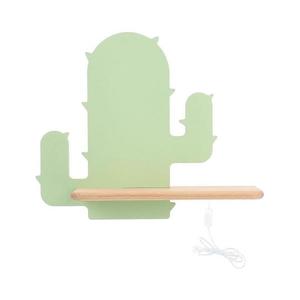 LED Detské nástenné svietidlo s poličkou CACTUS LED/4W/230V zelená/drevo 21-00996 vyobraziť