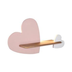 LED Detské nástenné svietidlo s poličkou HEART LED/5W/230V ružová/biela/drevo 21-03874 vyobraziť