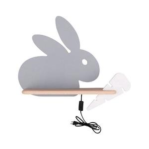 LED Detské nástenné svietidlo s poličkou RABBIT LED/4W/230V šedá/biela/drevo 21-85184 vyobraziť