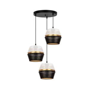 HEXE Luster na lanku PARIS 3xE27/60W/230V pr. 45 cm biela/čierna/zlatá 0086 vyobraziť
