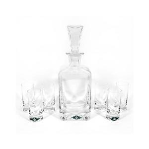 Sada 1x sklenená fľaša 1x sklenená zátka a 6x pohár na panáky číra vyobraziť