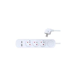 PP111USBC - Predlžovací kábel s vypínačom 3Z + 2xUSB 2m biela PP111USBC vyobraziť