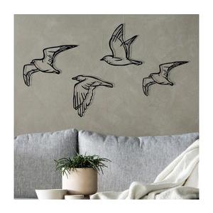 SADA 4x Nástenná dekorácia vtáci kov 279ENZ1292 vyobraziť