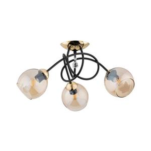 Prisadený luster MODENA 3xE27/60W/230V čierna/zlatá/béžová 62296 vyobraziť