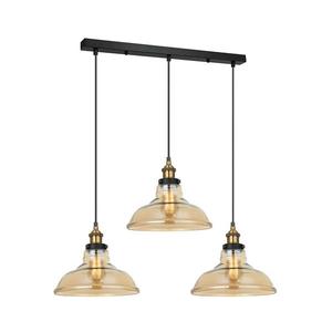 MDM-2381/3 GD+AMB - Luster na lanku HUBERT 3xE27/40W/230V MDM-2381/3 GD+AMB vyobraziť