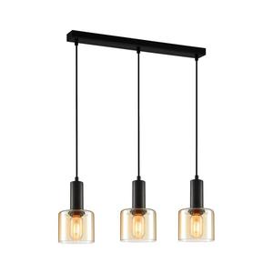 PND-65342-3-BK+AMB - Luster na lanku SANTIA 3xE27/40W/230V PND-65342-3-BK+AMB vyobraziť