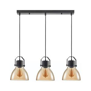 PND-22371-3-BK+AMB - Luster na lanku DARLENA 3xE27/40W/230V čierna/hnedá PND-22371-3-BK+AMB vyobraziť