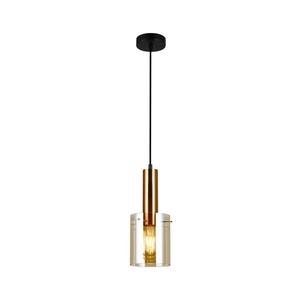 PND-5581-1-BRO+AMB - Luster na lanku SARDO 1xE27/40W/230V čierna/mosadz PND-5581-1-BRO+AMB vyobraziť