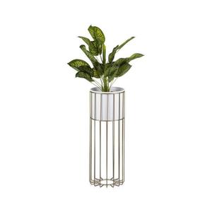 HowHomely Kovový kvetináč LOFT 55x20 cm zlatá/biela HH-ML-05-GW vyobraziť