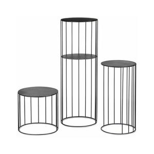 HowHomely SADA 3x Stojan na kvety LOFT čierna HH-ML-13-B vyobraziť