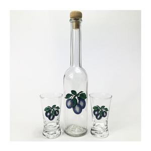 Sada 1x sklenená fľaša a 2x pohár na panáky číra vyobraziť