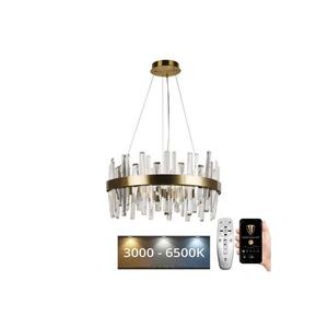 LED Stmievateľný luster na lanku LED/80W/230V 3000-6500K zlatá + diaľkové ovládanie J6337/C vyobraziť