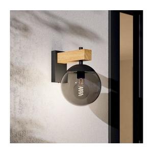 Eglo 900671 -Vonkajšie nástenné svietidlo BUFALATA 1xE27/40W/230V čierna/drevo IP44 900671 vyobraziť