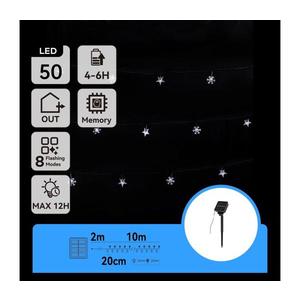 B.V. - LED Solárna vianočná reťaz 50xLED/8 funkcií 12m IP65 studená biela B10201JE9 vyobraziť