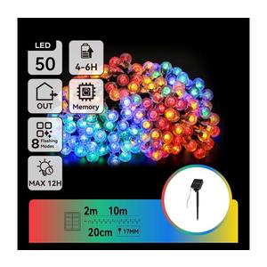 B.V. - LED Solárna dekoračná reťaz 50xLED/8 funkcií 12m IP65 multicolor B10201JE7 vyobraziť