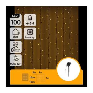 B.V. - LED Solárna vianočná reťaz 100xLED/8 funkcií 4x1m IP65 teplá biela B10201JF4 vyobraziť