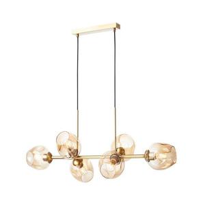 Redo 01-2619 - Luster na lanku PIERCE 6xE27/42W/230V zlatá/dymová 01-2619 vyobraziť