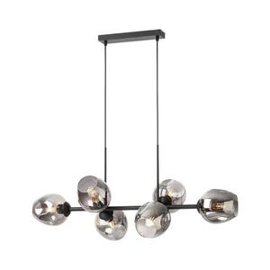 Redo 01-2620 - Luster na lanku PIERCE 6xE27/42W/230V čierna/dymová 01-2620 vyobraziť