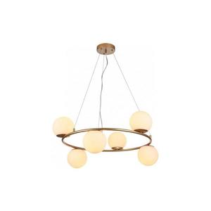 Redo 01-3157 - Luster na lanku BOWLING 6xE14/28W/230V zlatá 01-3157 vyobraziť