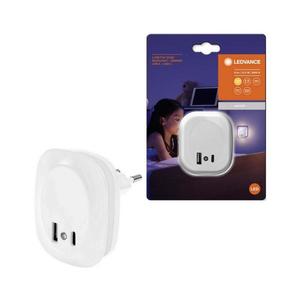 Ledvance- LED Nočné svietidlo do zásuvky so senzorom a USB LUNETTA LED/12, 5W/230V 4099854088513 vyobraziť