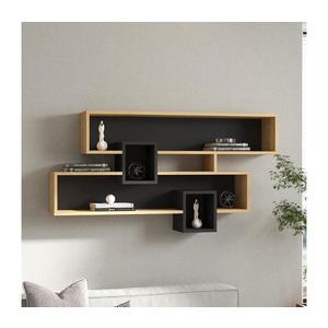 Nástenná polica KAREN 120x72, 2 cm hnedá/antracit 835PUQ1672 vyobraziť