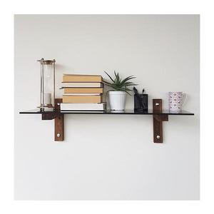 Nástenná polica 85x25 cm borovica/čierna 552NOS1102 vyobraziť