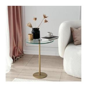 Odkladací stolík SOCIAL 50x40 cm zlatá/číra 552NOS1433 vyobraziť