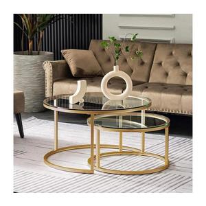 SADA 2x Konferenčný stolík BELARUS zlatá 706CLN1144 vyobraziť