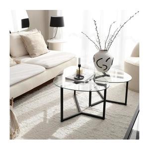 SADA 2x Konferenčný stolík BELLISIMO čierna/číra 552NOS2222 vyobraziť