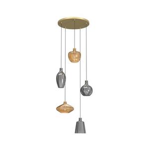 Wofi 5005-501 - Luster na lanku ROUEN 5xE14/40W/230V zlatá/šedá 5005-501 vyobraziť