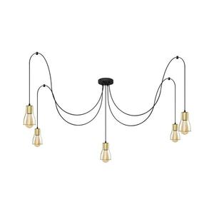 Luster na lanku TUBE LONG 5xE27/15W/230V čierna/zlatá W-KMD 1924/5K BK+GO MAT vyobraziť