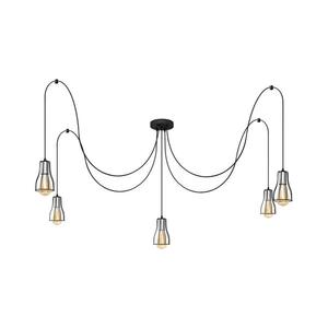 Luster na lanku TUBE LONG 5xE27/15W/230V čierna/chróm W-KMD 1924/5K BK+CH+BK vyobraziť