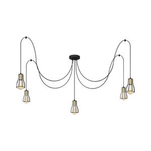 Luster na lanku TUBE LONG 5xE27/15W/230V čierna/zlatá W-KMD 1924/5K BK+GO+BK vyobraziť