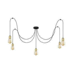 Luster na lanku TUBE 5xE27/15W/230V pavúk čierna/zlatá W-KM 1924/5K BK+GO MAT vyobraziť