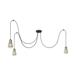 Luster na lanku TUBE 3xE27/10W/230V pavúk čierna/zlatá W-KM 1924/3K BK+GO+BK vyobraziť