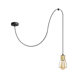 Luster na lanku TUBE LONG 1xE27/15W/230V čierna/zlatá W-KMD 1924/1K BK+GO MAT vyobraziť