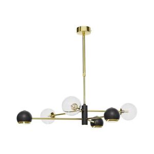Jupiter 1967 - Luster na tyči MOKA 3xGU10/10W/230V + 3xG9/10W/230V zlatá/čierna/číra 1967 vyobraziť