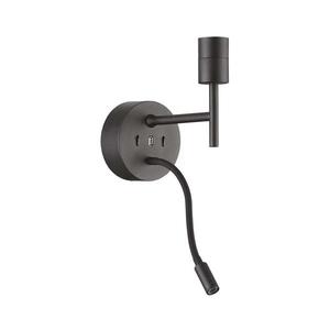 Ideal Lux - LED Flexib. lampa s montúrou SET UP 1xE27/42W+LED/3W/230V USB čierna 259826 vyobraziť