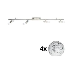 Eglo - LED Bodové svietidlo MY CHOICE 4xE14/4W/230V chróm/biela/čierna 1xEG31109+4xEG90252 vyobraziť