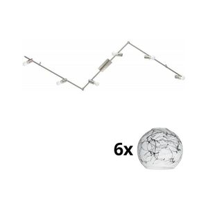 Eglo - LED Bodové svietidlo MY CHOICE 6xE14/4W/230V chróm/biela/čierna 1xEG31112+6xEG90252 vyobraziť