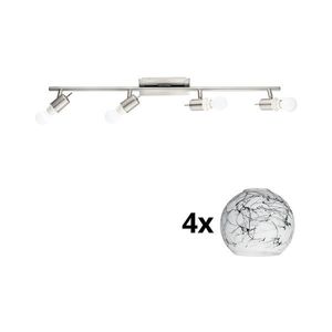 Eglo - LED Bodové svietidlo MY CHOICE 4xE14/4W/230V chróm/biela/čierna 1xEG31128+4xEG90252 vyobraziť