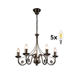 Brilagi - LED Luster na reťazi STEFANO 5xE14/40W/230V čierna patiny 8590828606697 vyobraziť