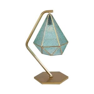 Rabalux 74200 - Stolná lampa NORAH 1xE14/40W/230V zlatá/modrá 74200 vyobraziť