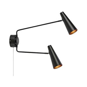 Markslöjd 108690 - Nástenná lampa PEAK 2xE14/40W/230V čierna 108690 vyobraziť