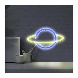 LED Neónová nástenná dekorácia PLANET LED/3W/3xAA USB modrá/žltá 327123 vyobraziť