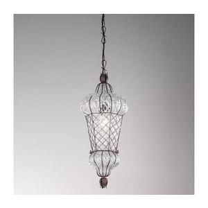 SIRU - Luster na reťazi BABÀ 1xE27/60W/230V pr. 30 cm číra/hnedá benátske sklo MS105-060CRB vyobraziť