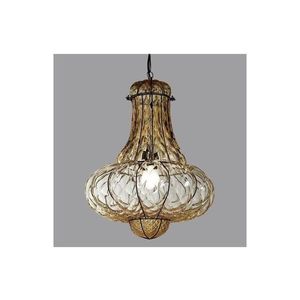 SIRU - Luster na reťazi DOGE 1xE27/60W/230V pr. 30 cm béžová/čierna benátske sklo MS118-035ABB vyobraziť