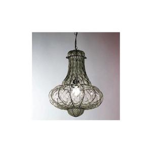 SIRU - Luster na reťazi DOGE 1xE27/60W/230V pr. 30 cm číra/čierna benátske sklo MS118-035CRB vyobraziť