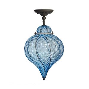 SIRU - Prisadený luster GOCCIA 1xE27/60W/230V pr. 25 cm modrá/hnedá benátske sklo MC111-035AMB vyobraziť